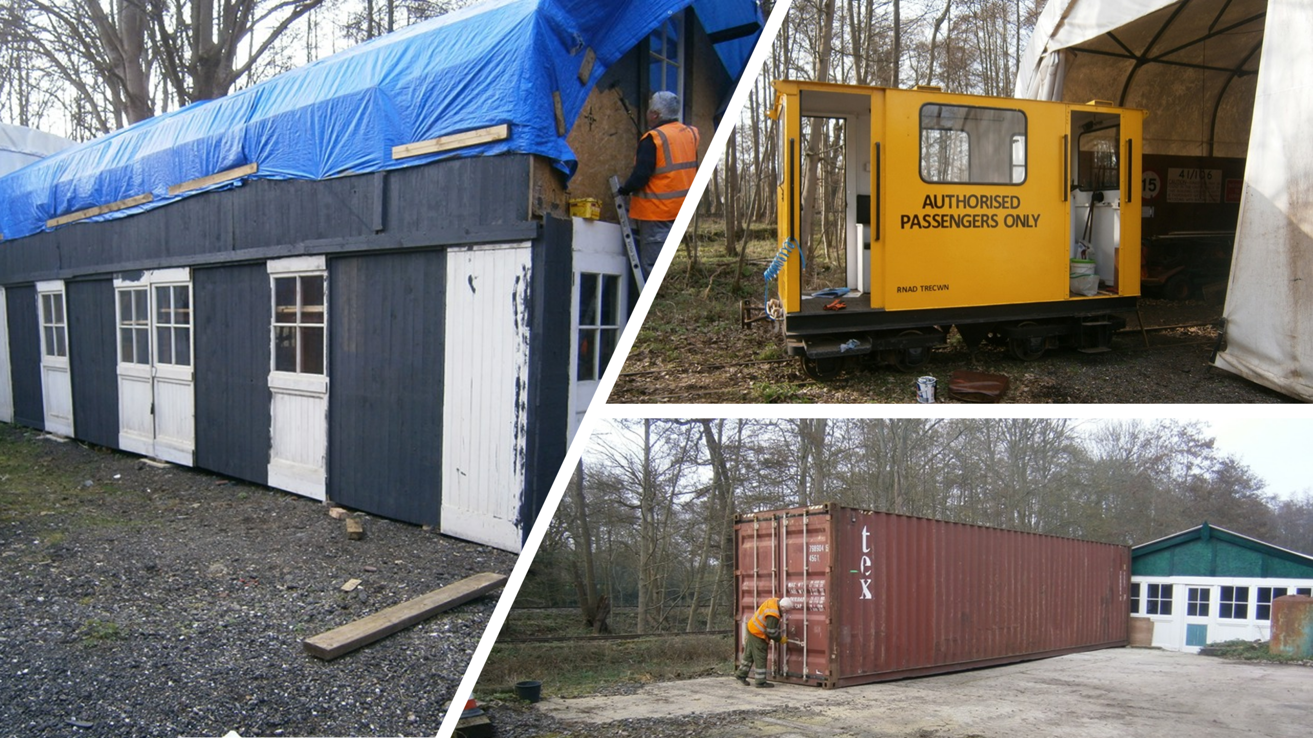 New container arrives, more painting; restoration of the dough wagon.